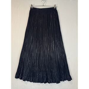 Vtg River Ridge Trading Maxi Broomstick Skirt Boho Cottagecore Black Medium